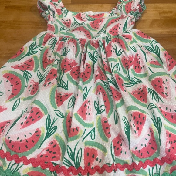 Isaac Mizrahi watermelon pattern Smocked Ruffled Sundress size 6 - Picture 2 of 6